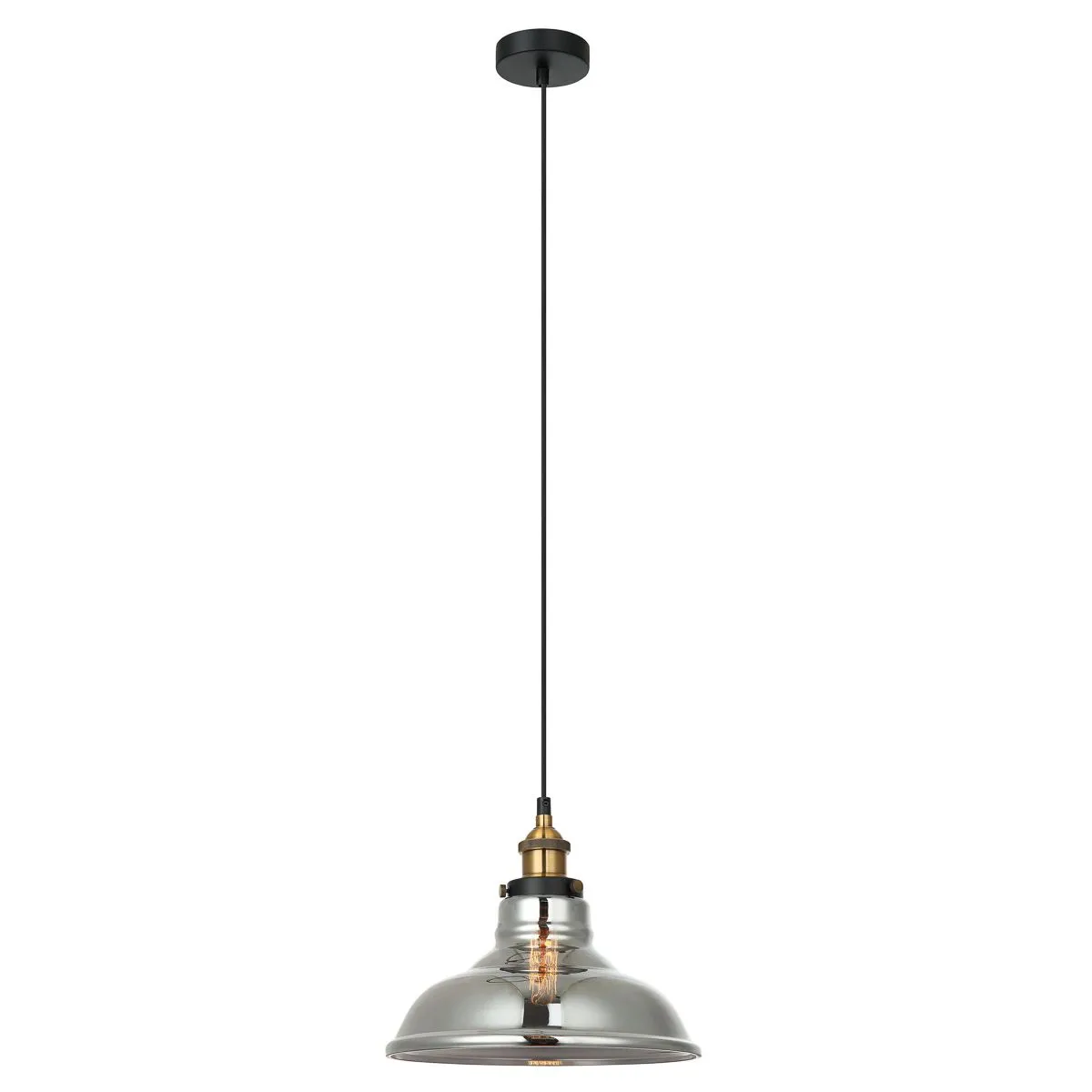Hubert, retro lampa wisząca, czarno złota, E27, MDM-2381/1 GD+SG